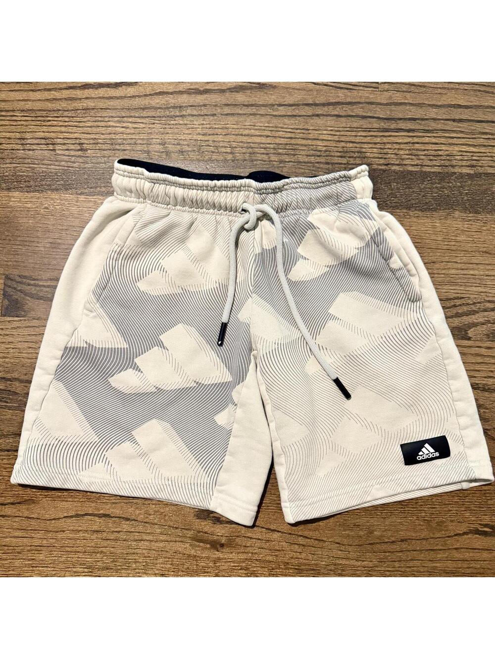 Adidas Men's Beige & Black Sweat Shorts Size Medium